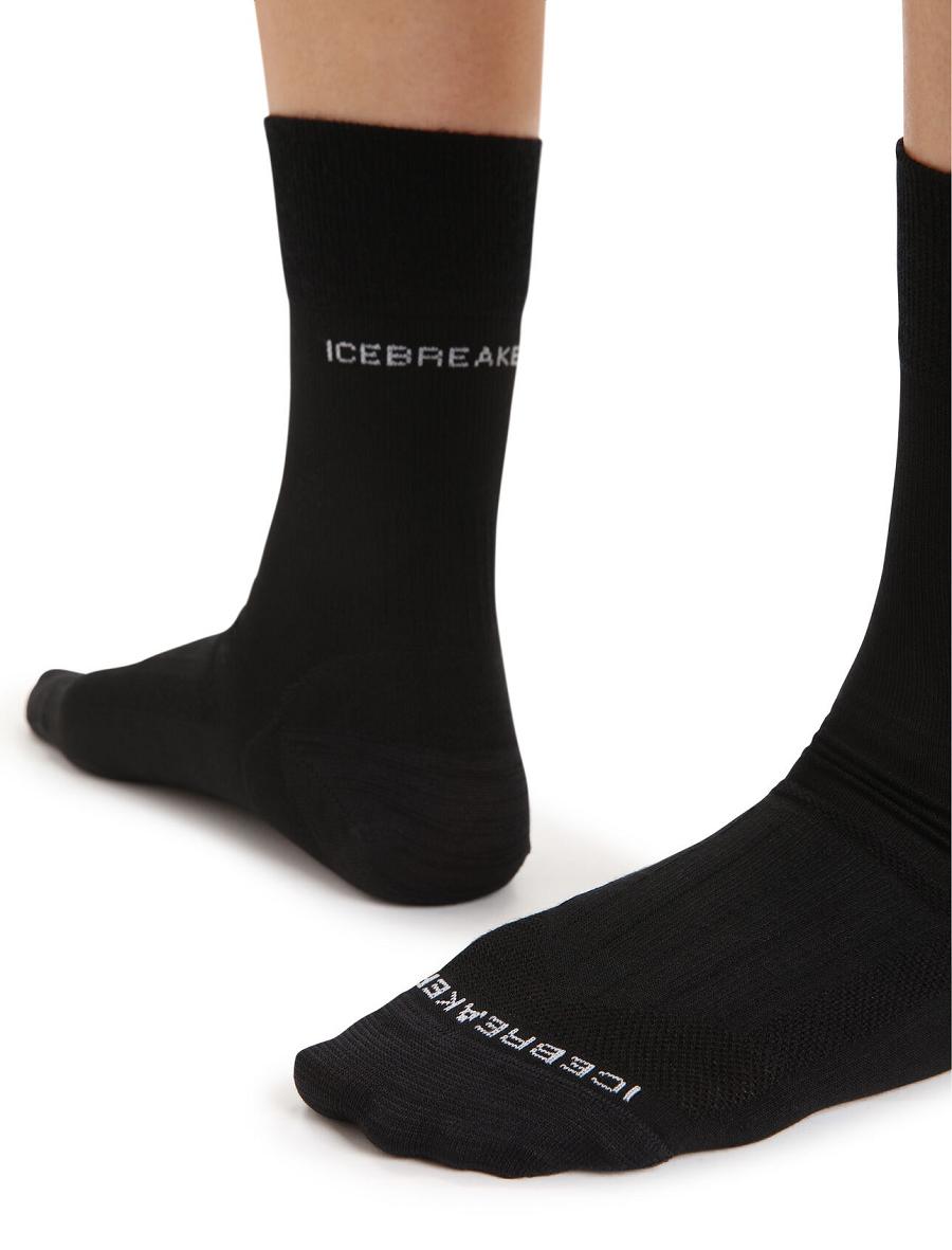 Black Women's Icebreaker Merino Hike Liner Crew Socks | USA 1413UZGT